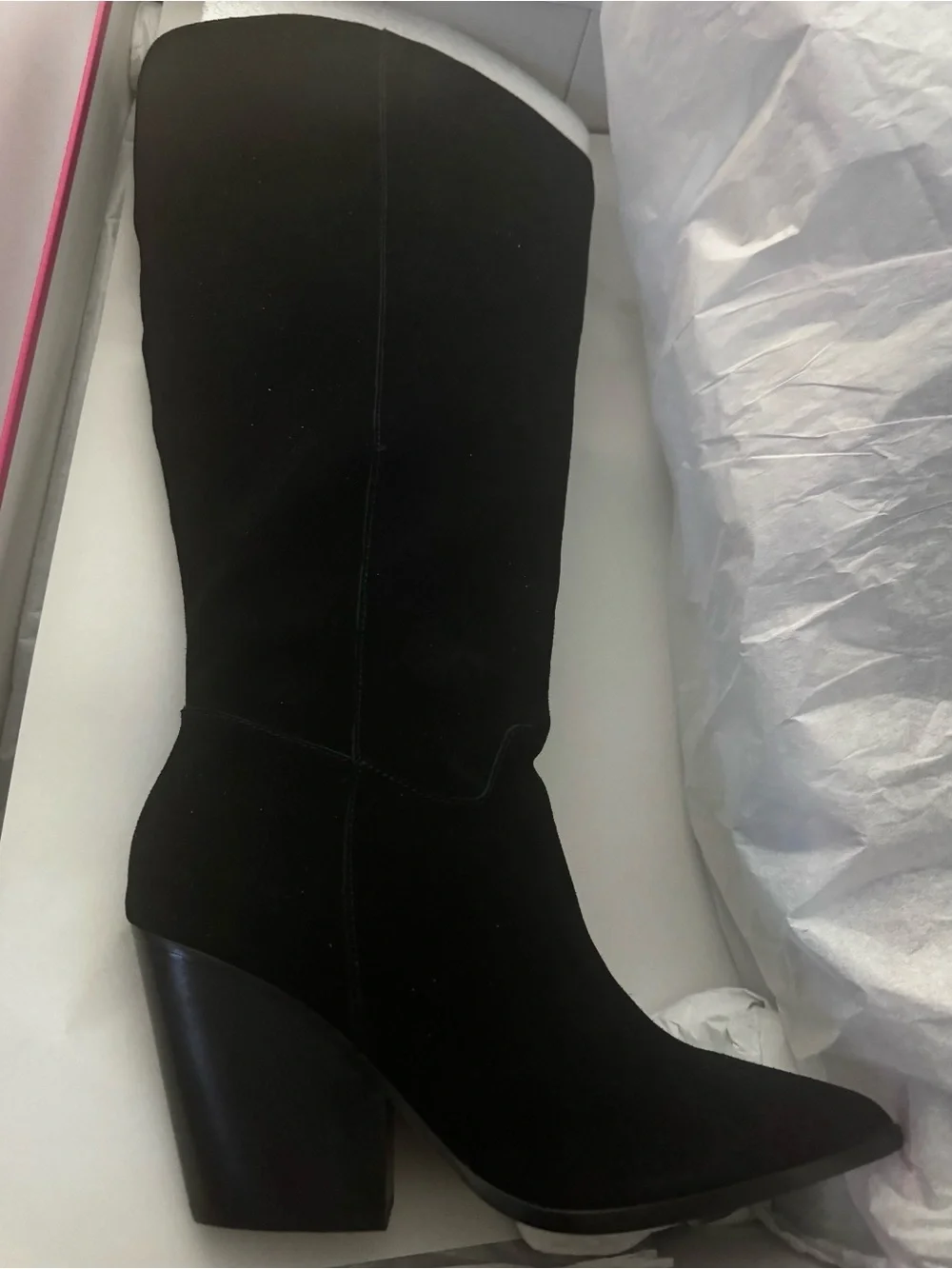 Vince Camuto Women's Black Oyennie Western Boots NIB Size 10 Extra Wide Calf